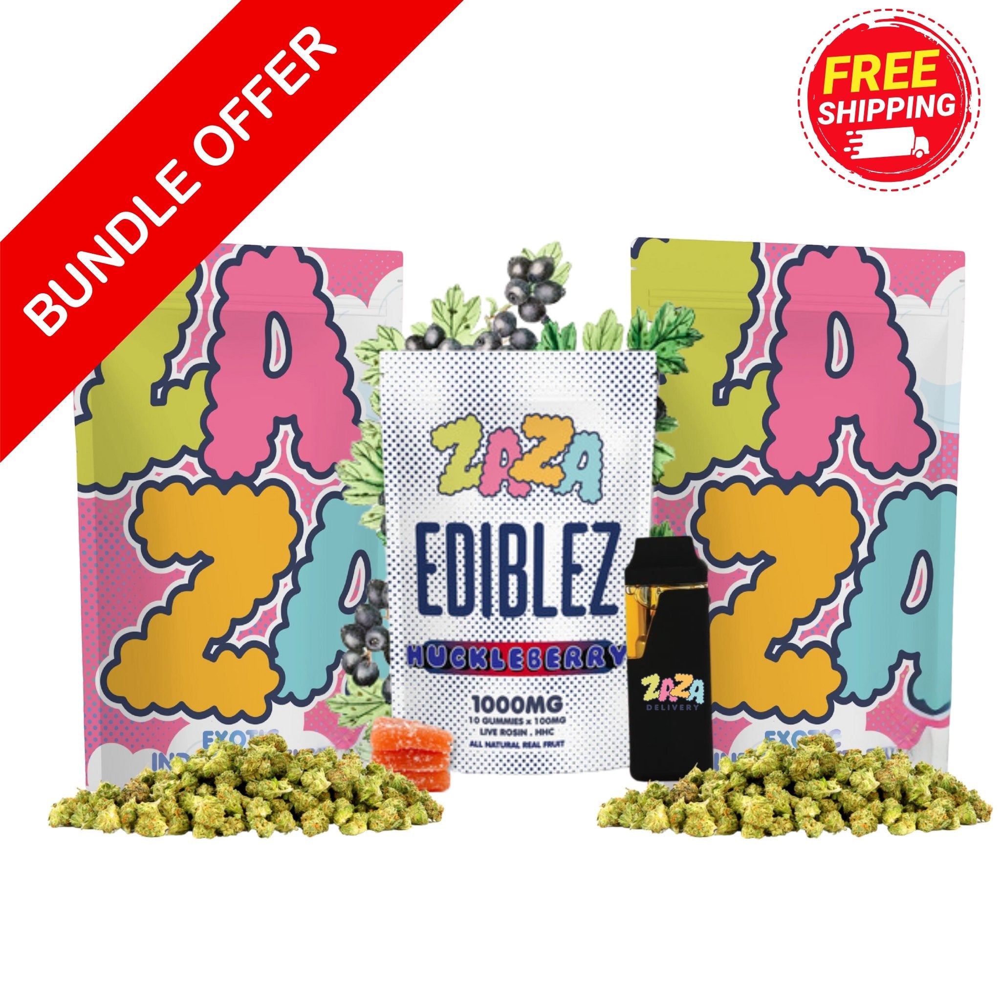 Zaza Party Pack (28 Grams of Littles, 2 Gram Vape, 1000MG Gummy)