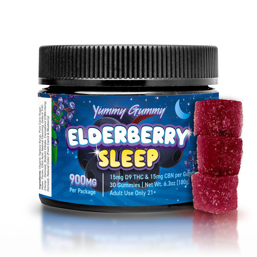 Yummy Gummy Sleep 900MG- Elderberry D9 Gummies - Indica